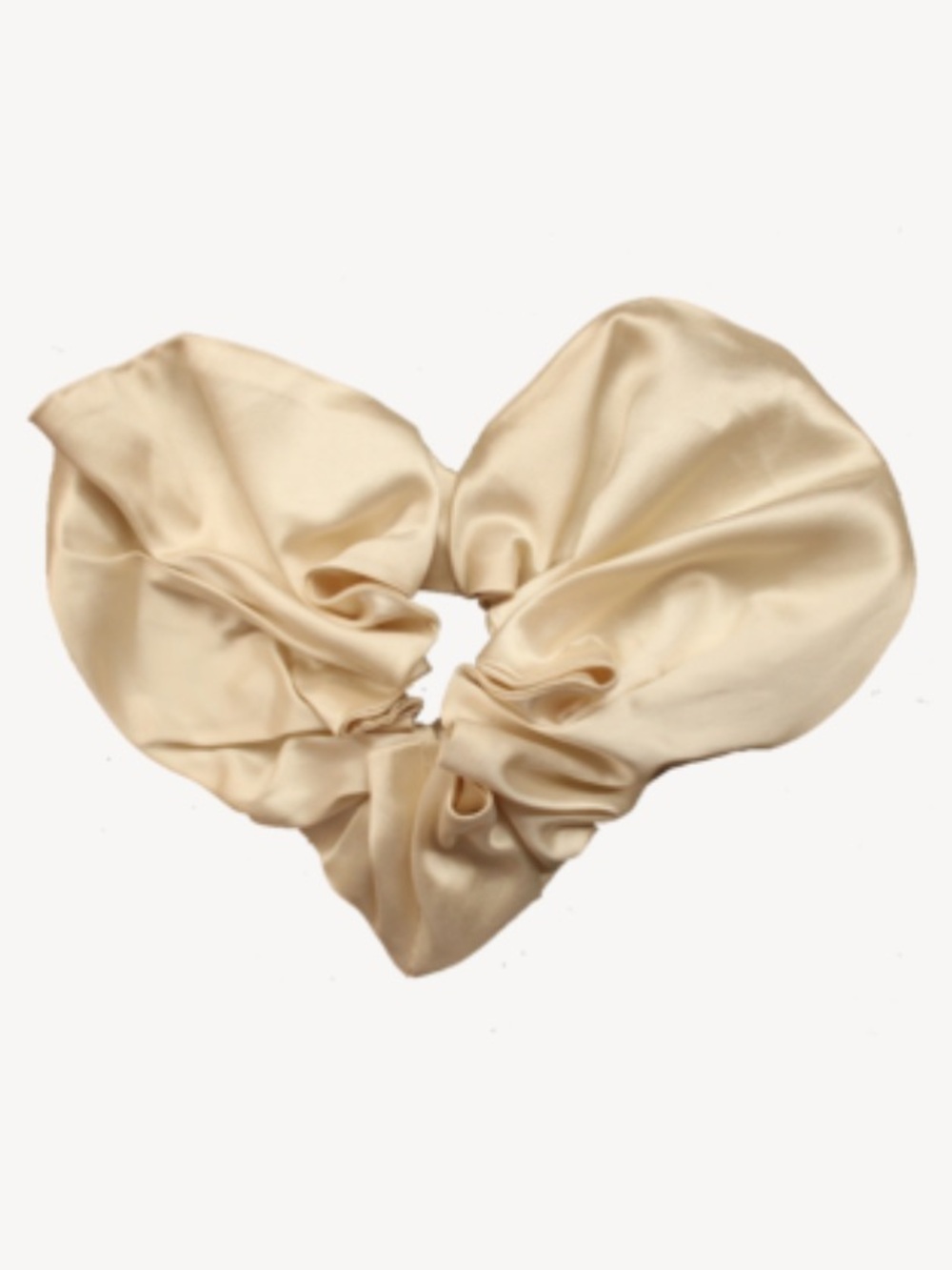 NEW Tyler McGillivary White Cream Satin Heart Scrunchie